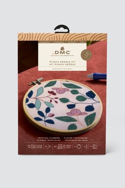 Kit punch needle DMC - Fleurs tropicales
