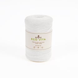 Pelote de fil à tricoter - DMC - Eco Vita Tape Yarn - Blanc 1