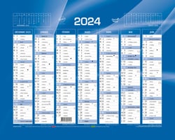 Calendrier de banque 2023/2024 Quo Vadis - 14 mois - Bleu - 27 x