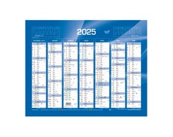 Calendrier mural 2027 Quo Vadis - 14 mois - Bleu - 43 x 33,5 cm