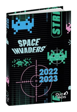 Agenda scolaire journalier 2022/2023 - Space Invaders - 12 x 17 cm - Quo Vadis - Games