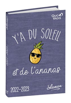 Agenda scolaire journalier 2022/2023 - Shaman - 12 x 17 cm - Quo Vadis - T'as du soleil et de l'ananas