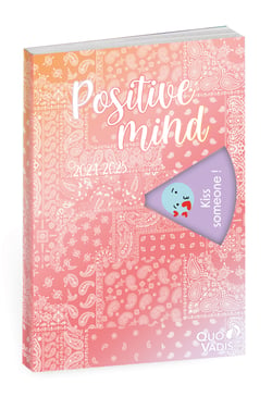 Agenda scolaire journalier 2024/2025 Quo Vadis - Rose -  12 x 17 cm - Positive Vibes