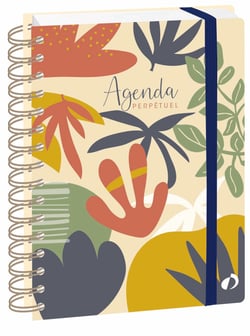 Agenda perpétuel semainier Quo Vadis - 15 x 21 cm - Eternity Fleurs