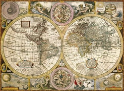 Puzzle 3000 pièces - Carte ancienne - Clementoni