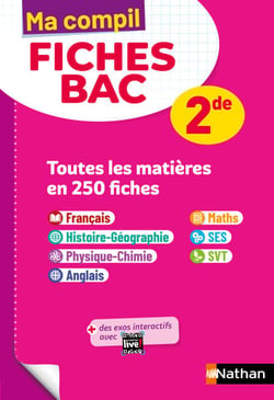 Toutes les matières Seconde - Ma Compil fiches BAC - Programme 2026-2027 - Tout-en-un 2de - Français, Histoire-Géographie, Physique-Chimie, Anglais, Maths, SVT, SES - EPUB
