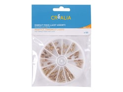 60 embouts pince-lacets assortis - Or - Créalia