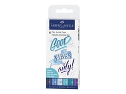 6 stylos Artist Pen letterage India Ink - bleu