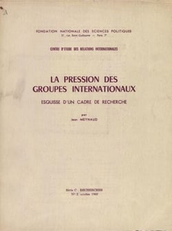 La pression des groupes internationaux - Esquisse d'un cadre de recherche