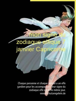 mon signe du zodiaque elfique 7 janvier Capricorne - Chaque personne et chaque animal a un elfe gardien pour les accompagner - leur signe du zodiaque elfe est né le même jour. www.schutzengelein.de