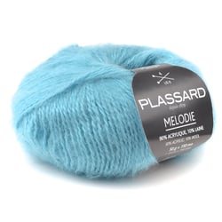 Pelote de fil à tricoter - Plassard - Mélodie - Bleu piscine 90