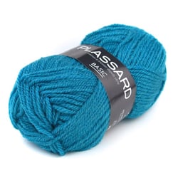Pelote de fil à tricoter - Plassard - Basic - Bleu canard 606