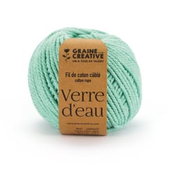 Bobine de coton câblé pour macramé - Graine Créative - 25mm x 80 m - Vert d'eau