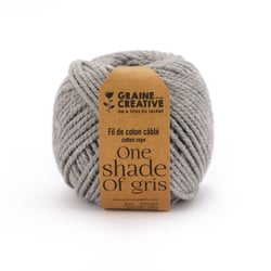Bobine de coton câblé pour macramé - Graine Créative - 25mm x 80 m - Gris