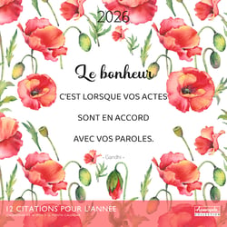 Calendrier mural 2026 Pictura - Citations - 30 x 30 cm