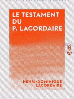 Le Testament du P. Lacordaire