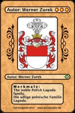The noble Polish Lagoda family. Die adlige polnische Familie Lagoda.