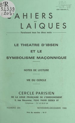 Le théâtre d'Ibsen et le symbolisme maçonnique - Notes de lecture. Vie du Cercle