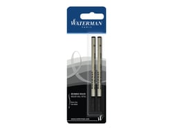 Pack de 2 recharges roller Waterman - pointe métal fine - noir