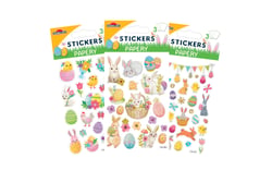 Lot de 3 planches de stickers papier Global Gift - Pâques - 8 x 12 cm