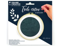 Coupon toile coton 45 x 60 cm - bleu minéral
