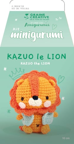 Kit crochet amigurumi Graine Créative - Kazuo le lion - 10 cm