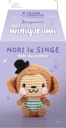 Kit crochet amigurumi Graine Créative - Nori le singe - 10 cm