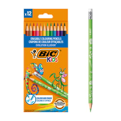 Lot de 12 crayons de couleur - Bic - Kids Evolution Illusion 
