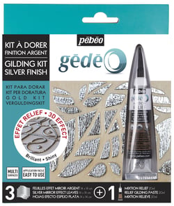 Kit 3 feuilles effet miroir - kit à dorer  - finition argent 