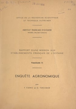 Rapport d'une mission aux établissements français de l'Océanie (2). Enquête agronomique