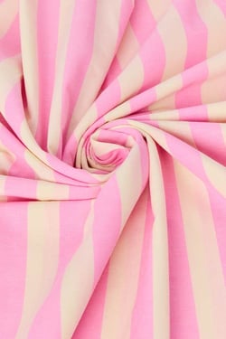 Tissu coton lin Promod - 300 x 157 cm - Rayé rose écru