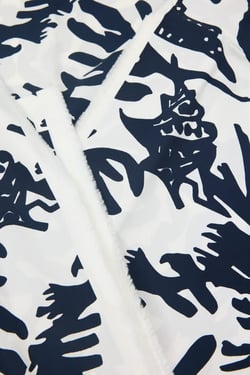 Tissu popeline imprimé Promod - 300 x 144 cm - Bleu écru