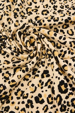 Tissu fibranne viscose Promod - 300 x 137 cm - Léopard écru