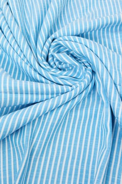Tissu dobby en viscose Promod - 300 x 157 cm - Rayé bleu