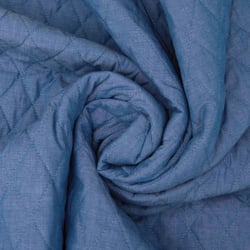 Coupon de tissu Promod - 2 m - matelassé - chambray - rayé