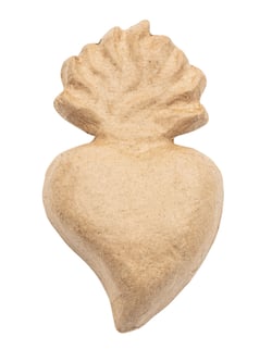 Support à décorer Décopatch - Ex-voto cœur avec flamme - Papier mâché