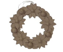 Couronne de fleur Decopatch - Papier mâché - Beige - 29 cm