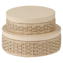 Lot de 2 boîtes tressées rondes en papier Décopatch 