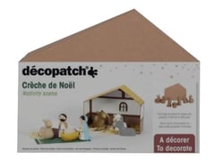 Crèche avec personnages en papier mâché