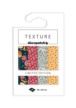 Assortiment de papier foil Décopatch - Noël agrumes - 4 feuilles - 30 x 40 cm