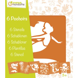Set de 6 pochoirs Sirènes et Créatures Marines
