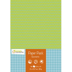 Paquet de 96 feuilles Papier motif géométrique, 21x29,7cm, 80g