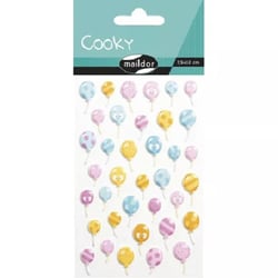Stickers 3D autocollant Maildor - Cooky Ballons de baudruches - 7,5 cm x 12 cm - 37 pièces