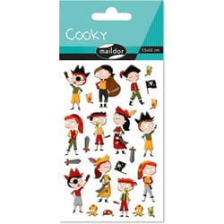 Stickers 3D autocollant Maildor - Cooky Pirates - 7,5 x 12 cm - 18 pièces