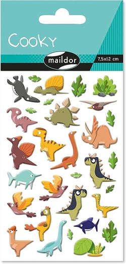 Stickers 3D autocollant Maildor - Cooky Dinosaur 2 - 31 pièces