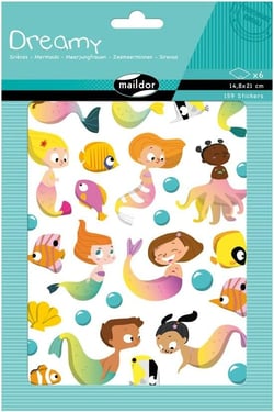 Planches stickers Maildor - Dreamy Sirènes - 14,8 x 21 cm - 6 pièces