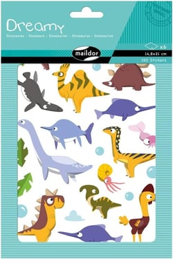 Planches stickers Maildor - Dreamy Dinosaures - 14,8 x 21 cm - 6 pièces