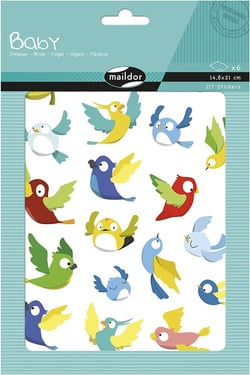 Set de gommettes oiseaux Maildor - Baby - 6 planches
