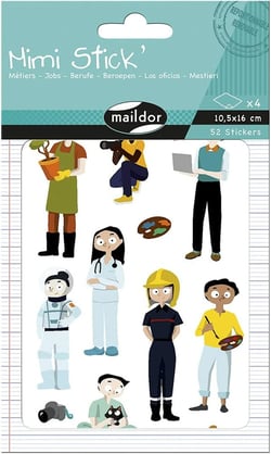 Gommettes figuratives Métiers Maildor - Mimi Stick - 52 pièces