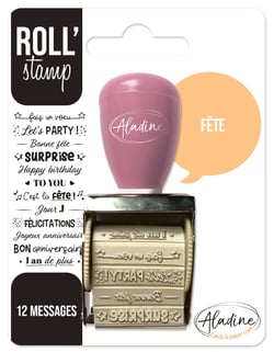 Tampon Aladine - Roll' stamp Fête - 12 messages 
